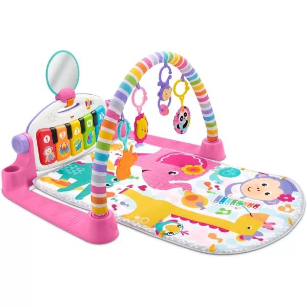 FisherPrice Baby Gift Set Deluxe Kick amp Play Piano Gym amp MaracasPlaymat amp Musical Toy with Smart Stages Learning Content plus 2 Rattles Amazon ExclusiveKick N Play Pink