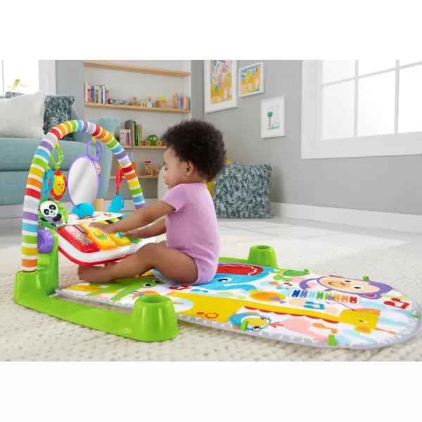 FisherPrice Baby Gift Set Deluxe Kick amp Play Piano Gym amp MaracasPlaymat amp Musical Toy with Smart Stages Learning Content plus 2 Rattles Amazon ExclusiveKick N Play Green  Maracas