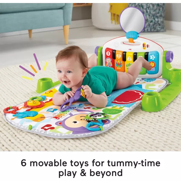 FisherPrice Baby Gift Set Deluxe Kick amp Play Piano Gym amp MaracasPlaymat amp Musical Toy with Smart Stages Learning Content plus 2 Rattles Amazon ExclusiveKick N Play Green