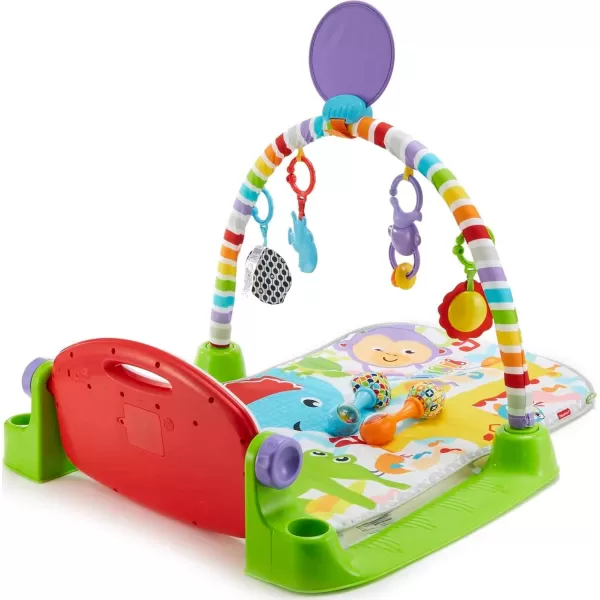 FisherPrice Baby Gift Set Deluxe Kick amp Play Piano Gym amp MaracasPlaymat amp Musical Toy with Smart Stages Learning Content plus 2 Rattles Amazon ExclusiveKick N Play Green  Maracas