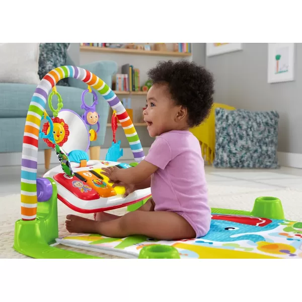 FisherPrice Baby Gift Set Deluxe Kick amp Play Piano Gym amp MaracasPlaymat amp Musical Toy with Smart Stages Learning Content plus 2 Rattles Amazon ExclusiveKick N Play Green