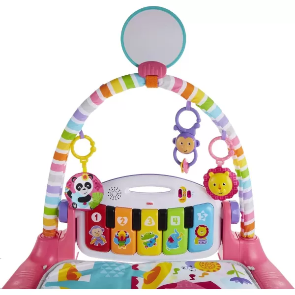 FisherPrice Baby Gift Set Deluxe Kick amp Play Piano Gym amp MaracasPlaymat amp Musical Toy with Smart Stages Learning Content plus 2 Rattles Amazon ExclusiveKick N Play Pink  Maracas