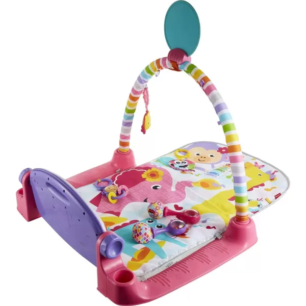 FisherPrice Baby Gift Set Deluxe Kick amp Play Piano Gym amp MaracasPlaymat amp Musical Toy with Smart Stages Learning Content plus 2 Rattles Amazon ExclusiveKick N Play Pink  Maracas