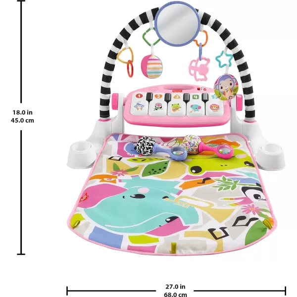 FisherPrice Baby Gift Set Deluxe Kick amp Play Piano Gym amp MaracasPlaymat amp Musical Toy with Smart Stages Learning Content plus 2 Rattles Amazon ExclusiveNew Pink Kick N Play  Maracas