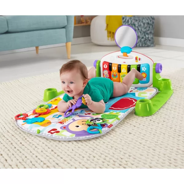 FisherPrice Baby Gift Set Deluxe Kick amp Play Piano Gym amp MaracasPlaymat amp Musical Toy with Smart Stages Learning Content plus 2 Rattles Amazon ExclusiveKick N Play Green