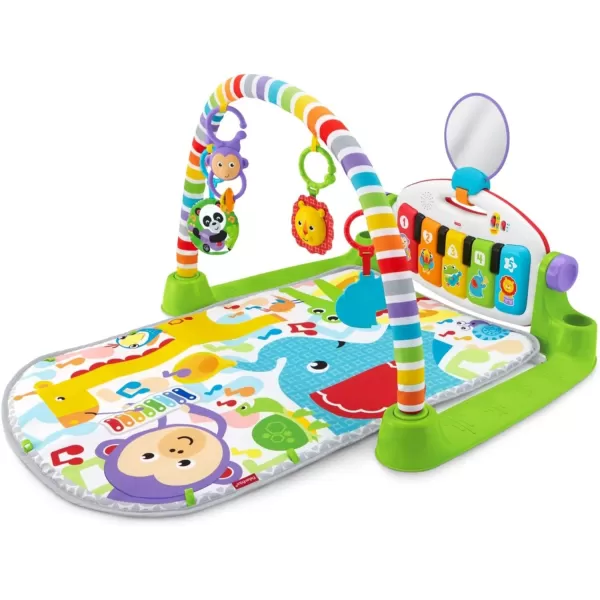 FisherPrice Baby Gift Set Deluxe Kick amp Play Piano Gym amp MaracasPlaymat amp Musical Toy with Smart Stages Learning Content plus 2 Rattles Amazon ExclusiveKick N Play Green