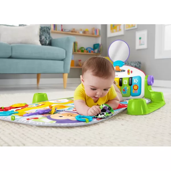 FisherPrice Baby Gift Set Deluxe Kick amp Play Piano Gym amp MaracasPlaymat amp Musical Toy with Smart Stages Learning Content plus 2 Rattles Amazon ExclusiveKick N Play Green