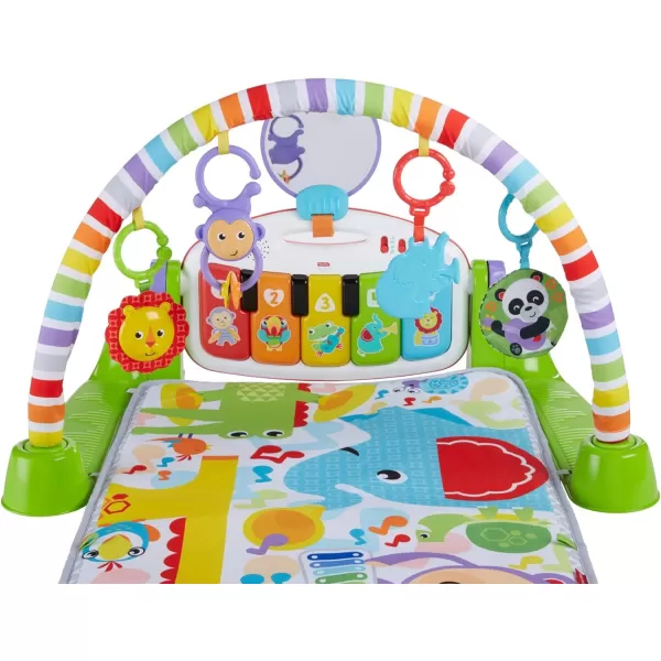 FisherPrice Baby Gift Set Deluxe Kick amp Play Piano Gym amp MaracasPlaymat amp Musical Toy with Smart Stages Learning Content plus 2 Rattles Amazon ExclusiveKick N Play Green  Maracas