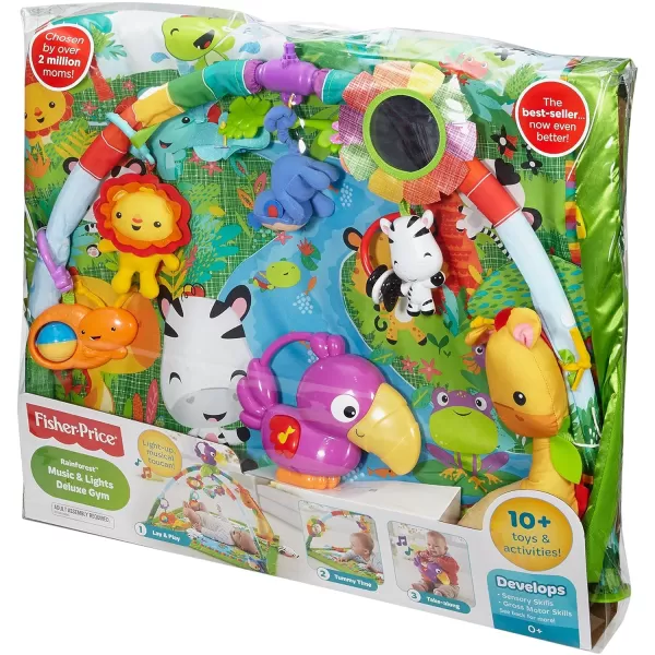 FisherPrice Baby Rainforest Music amp Lights Deluxe Infant GymStandard Packaging