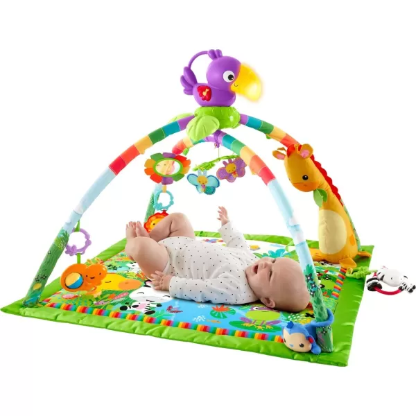 FisherPrice Baby Rainforest Music amp Lights Deluxe Infant GymStandard Packaging