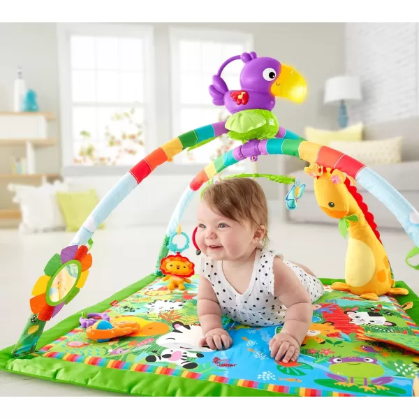 FisherPrice Baby Rainforest Music amp Lights Deluxe Infant GymStandard Packaging