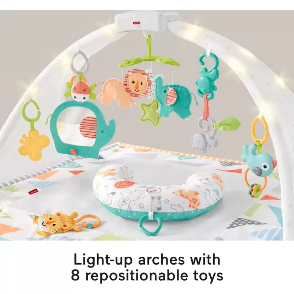 FisherPrice Baby Safari Music amp Lights Gym Tummy Time Playmat With TakeAlong Toys For Newborns From Birth And OlderFisherPrice Baby Safari Music amp Lights Gym Tummy Time Playmat With TakeAlong Toys For Newborns From Birth And Older