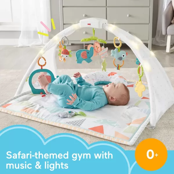 FisherPrice Baby Safari Music amp Lights Gym Tummy Time Playmat With TakeAlong Toys For Newborns From Birth And OlderFisherPrice Baby Safari Music amp Lights Gym Tummy Time Playmat With TakeAlong Toys For Newborns From Birth And Older