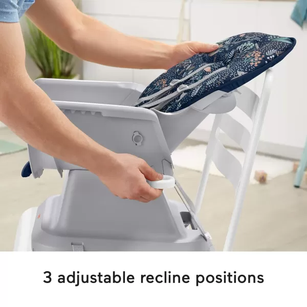 FisherPrice Baby SpaceSaver Simple Clean High Chair Baby to Toddler Portable Dining Seat with Removable Tray Liner Windmill Amazon ExclusiveMoonlight Forest