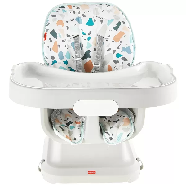 FisherPrice Baby SpaceSaver Simple Clean High Chair Baby to Toddler Portable Dining Seat with Removable Tray Liner Windmill Amazon ExclusivePacific Pebble