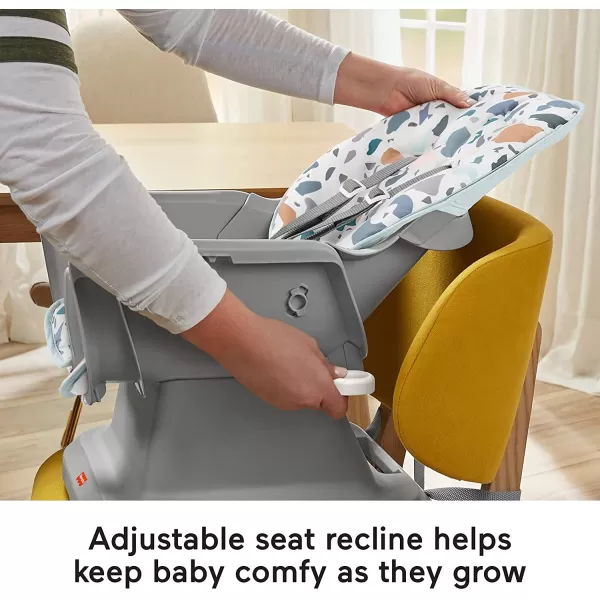 FisherPrice Baby SpaceSaver Simple Clean High Chair Baby to Toddler Portable Dining Seat with Removable Tray Liner Windmill Amazon ExclusivePacific Pebble