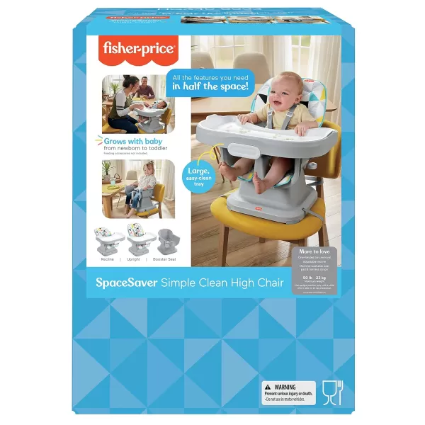 FisherPrice Baby SpaceSaver Simple Clean High Chair Baby to Toddler Portable Dining Seat with Removable Tray Liner Windmill Amazon ExclusiveWindmill