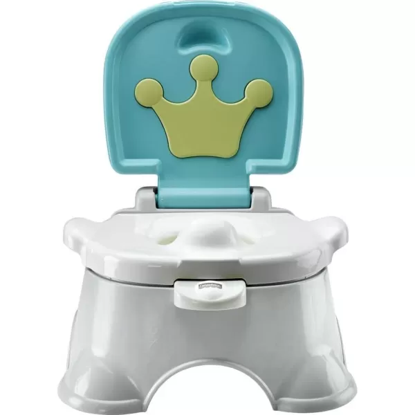 FisherPrice Baby Toddler Toilet Royal Stepstool Potty Training Seat with Music Plus Removable Ring and Bowl BlueClosed Box 1 Count Pack of 1