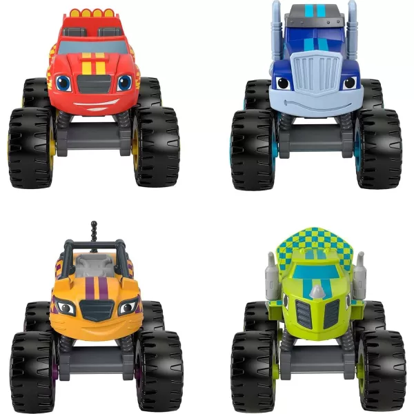 FisherPrice Blaze and the Monster Machines Racers 4 Pack set of diecast metal pushalong vehicles for preschool kids ages 3 years and older Amazon Exclusive4 pack