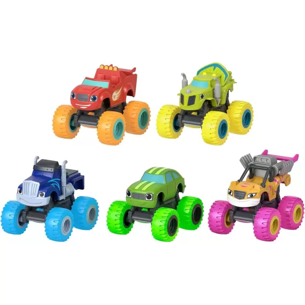 FisherPrice Blaze and the Monster Machines Racers 4 Pack set of diecast metal pushalong vehicles for preschool kids ages 3 years and older Amazon Exclusive5 pack