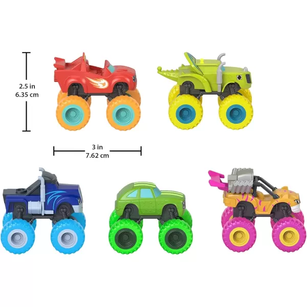 FisherPrice Blaze and the Monster Machines Racers 4 Pack set of diecast metal pushalong vehicles for preschool kids ages 3 years and older Amazon Exclusive5 pack