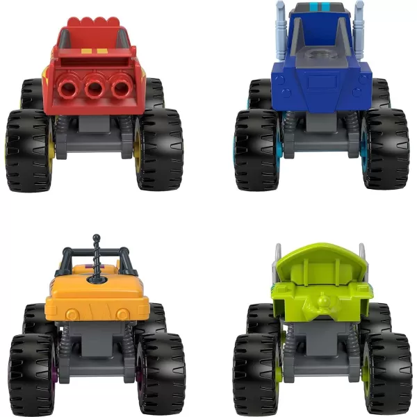 FisherPrice Blaze and the Monster Machines Racers 4 Pack set of diecast metal pushalong vehicles for preschool kids ages 3 years and older Amazon Exclusive4 pack