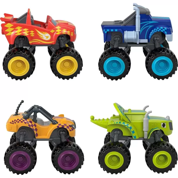 FisherPrice Blaze and the Monster Machines Racers 4 Pack set of diecast metal pushalong vehicles for preschool kids ages 3 years and older Amazon Exclusive4 pack