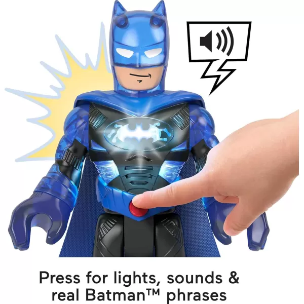 FisherPrice DC Super Friends Imaginext Deluxe BatTech Batman XL10Inch Poseable Figure with LightsSounds and Character PhrasesFisherPrice DC Super Friends Imaginext Deluxe BatTech Batman XL10Inch Poseable Figure with LightsSounds and Character Phrases