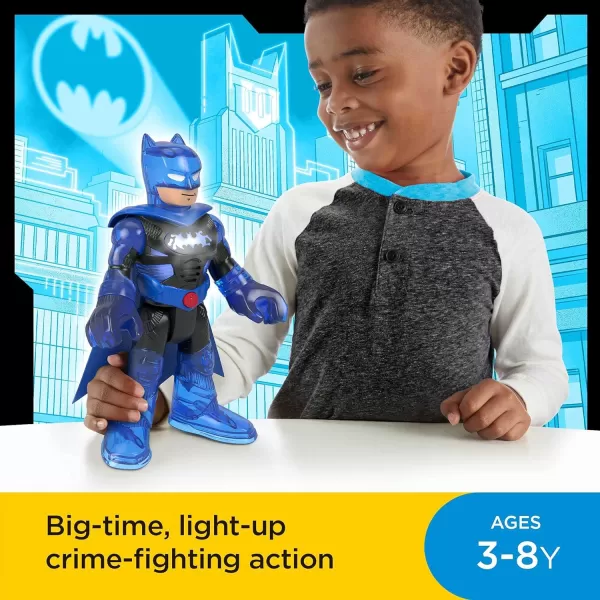 FisherPrice DC Super Friends Imaginext Deluxe BatTech Batman XL10Inch Poseable Figure with LightsSounds and Character PhrasesFisherPrice DC Super Friends Imaginext Deluxe BatTech Batman XL10Inch Poseable Figure with LightsSounds and Character Phrases