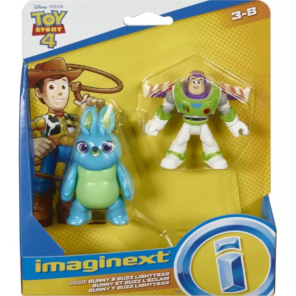 FisherPrice Imaginext Disney Pixar Toy Story 4 Woody amp Forky Figure 2PackBunny amp Buzz Lightyear