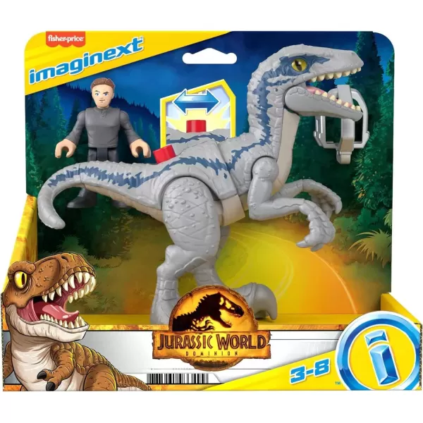 FisherPrice Imaginext Jurassic World Dominion Dinosaur Toy Set with Blue and Owen Grady for Preschool Pretend Play Breakout BlueFisherPrice Imaginext Jurassic World Dominion Dinosaur Toy Set with Blue and Owen Grady for Preschool Pretend Play Breakout Blue