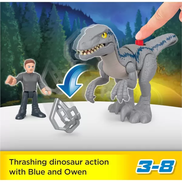 FisherPrice Imaginext Jurassic World Dominion Dinosaur Toy Set with Blue and Owen Grady for Preschool Pretend Play Breakout BlueFisherPrice Imaginext Jurassic World Dominion Dinosaur Toy Set with Blue and Owen Grady for Preschool Pretend Play Breakout Blue