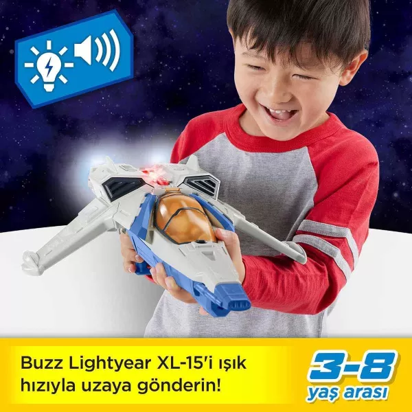 FisherPrice Imaginext Spaceship Toy Disney and Pixar Lightyear Lights amp Sounds XL15 with Buzz Lightyear Figure for Preschool Kids Ages 3 YearsFisherPrice Imaginext Spaceship Toy Disney and Pixar Lightyear Lights amp Sounds XL15 with Buzz Lightyear Figure for Preschool Kids Ages 3 Years