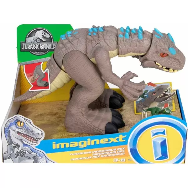 FisherPrice Jurassic World Toys Jurassic World Indominus Rex Dinosaur Toy with Thrashing Action amp Raptor Figure for Pretend Play Ages 3 YearsFisherPrice Jurassic World Toys Jurassic World Indominus Rex Dinosaur Toy with Thrashing Action amp Raptor Figure for Pretend Play Ages 3 Years