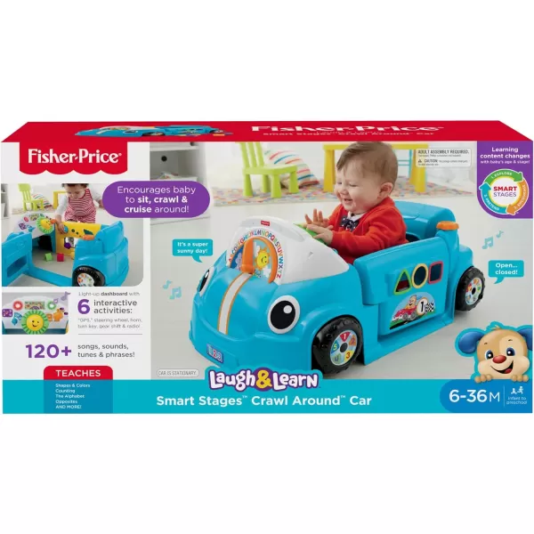 FisherPrice Laugh amp Learn Baby Activity Center Crawl Around Car Interactive Playset with Smart Stages for Infants amp Toddlers Blue Amazon ExclusiveInteractive Playset