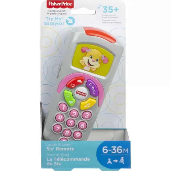 FisherPrice Laugh amp Learn Baby Learning Toy Puppys Remote Pretend TV Control with Music and Lights for Ages 6 MonthsLaugh amp Learn Sis Remote