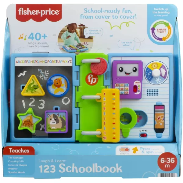 FisherPrice Laugh amp Learn Baby amp Toddler Toy 123 Schoolbook with Lights amp Smart Stages Learning Content for Ages 6 MonthsFisherPrice Laugh amp Learn Baby amp Toddler Toy 123 Schoolbook with Lights amp Smart Stages Learning Content for Ages 6 Months