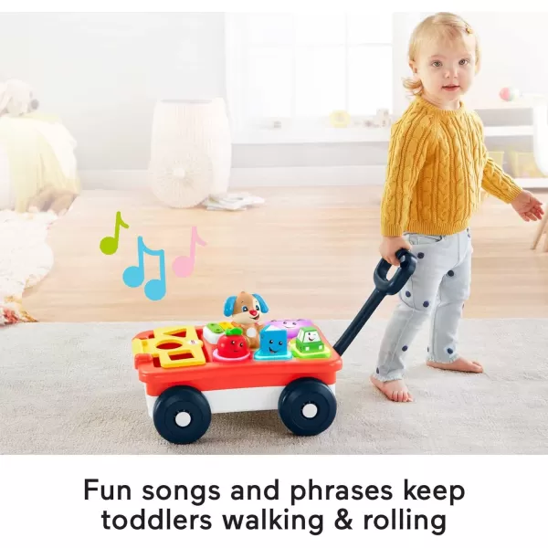 FisherPrice Laugh amp Learn Baby amp Toddler Toy Pull amp Play Learning Wagon with Smart Stages amp 4 Pieces for Ages 6 MonthsSIOCFFP