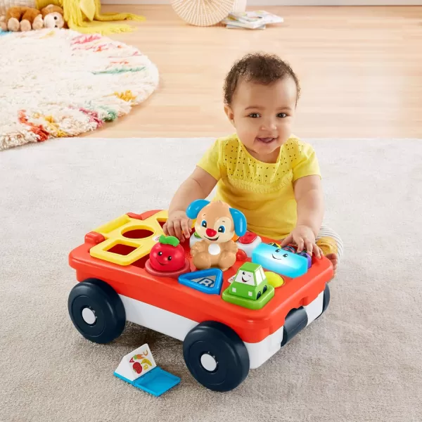 FisherPrice Laugh amp Learn Baby amp Toddler Toy Pull amp Play Learning Wagon with Smart Stages amp 4 Pieces for Ages 6 MonthsStandard