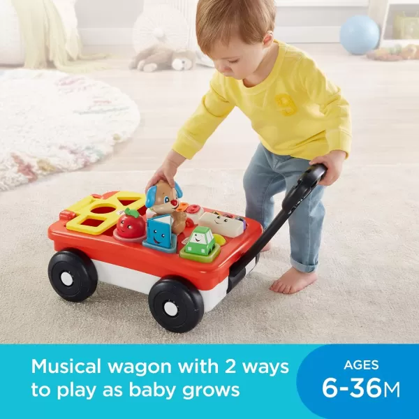 FisherPrice Laugh amp Learn Baby amp Toddler Toy Pull amp Play Learning Wagon with Smart Stages amp 4 Pieces for Ages 6 MonthsStandard