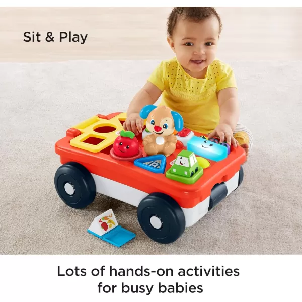 FisherPrice Laugh amp Learn Baby amp Toddler Toy Pull amp Play Learning Wagon with Smart Stages amp 4 Pieces for Ages 6 MonthsStandard