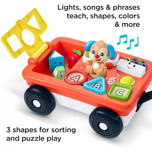 FisherPrice Laugh amp Learn Baby amp Toddler Toy Pull amp Play Learning Wagon with Smart Stages amp 4 Pieces for Ages 6 MonthsStandard