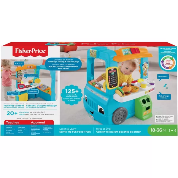 FisherPrice Laugh amp Learn Toddler Learning Toy Servin Up Fun Food Truck Electronic Playset With 24 Accessories For Ages 18 MonthsFisherPrice Laugh amp Learn Toddler Learning Toy Servin Up Fun Food Truck Electronic Playset With 24 Accessories For Ages 18 Months