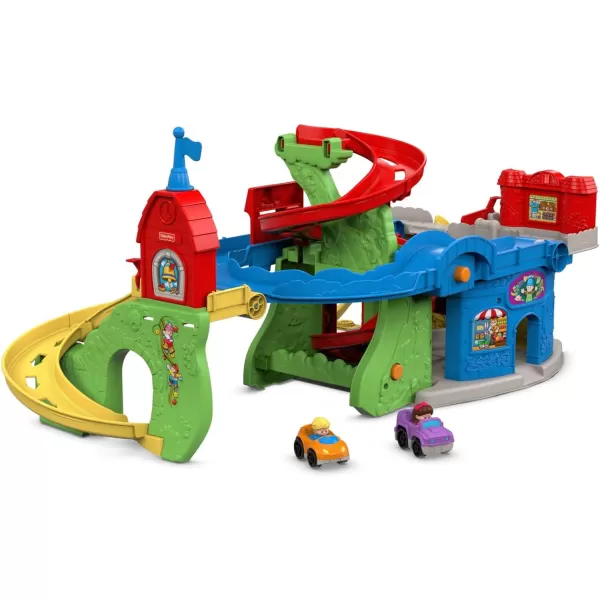 FisherPrice Little People Toddler Race Track Playset Sit n Stand Skyway 34 Inches Tall 2 Toy Cars for Ages 18 Months Amazon ExclusiveStandard Standard Packaging