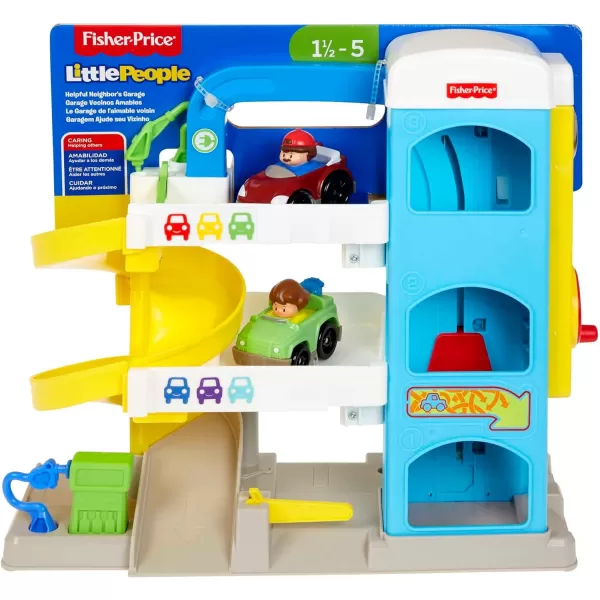 FisherPrice Little People Toddler Toy Helpful Neighbors Garage Playset with Spiral Ramp and 2 Wheelies Cars for Ages 18 MonthsFisherPrice Little People Toddler Toy Helpful Neighbors Garage Playset with Spiral Ramp and 2 Wheelies Cars for Ages 18 Months