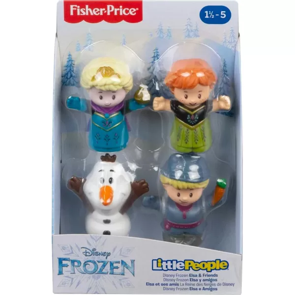 FisherPrice Little People Toddler Toys Disney Frozen Elsa amp Friends Figure Set with Anna Kristoff amp Olaf for Ages 18 Months4Pack