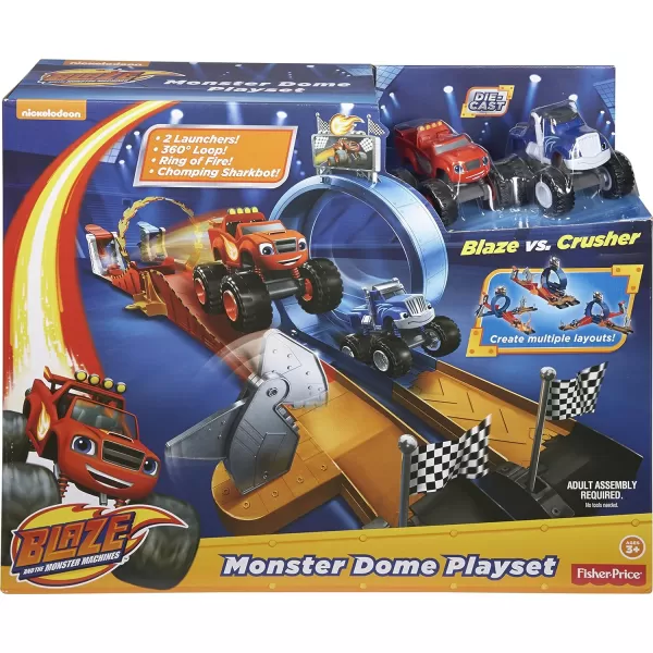 FisherPrice Nickelodeon Blaze and the Monster Machines Monster Dome racetrack playset with stunt track and character trucks for preschool kidsFisherPrice Nickelodeon Blaze and the Monster Machines Monster Dome racetrack playset with stunt track and character trucks for preschool kids