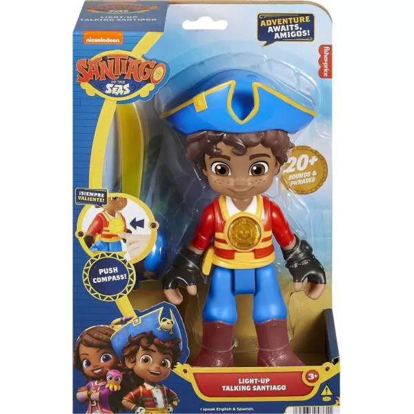 FisherPrice Santiago of the Seas Pirate Toy Talking Santiago Figure with Lights for Preschool Pretend Play Ages 3 YearsFisherPrice Santiago of the Seas Pirate Toy Talking Santiago Figure with Lights for Preschool Pretend Play Ages 3 Years