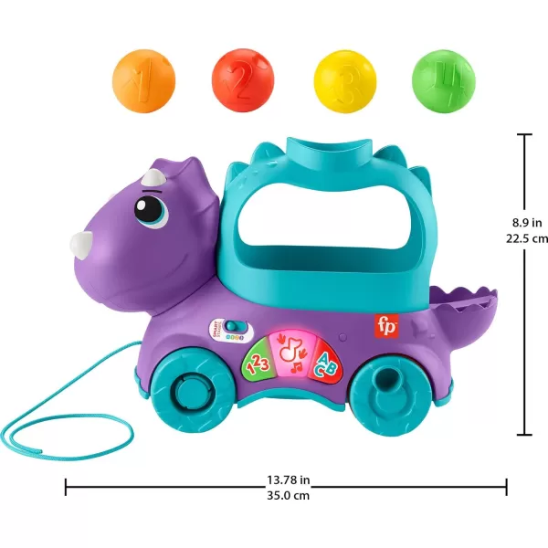 FisherPrice Toddler Learning Toy Poppin Triceratops Dinosaur PullAlong Ball Popper With Smart Stages For Ages 1 YearsFisherPrice Toddler Learning Toy Poppin Triceratops Dinosaur PullAlong Ball Popper With Smart Stages For Ages 1 Years