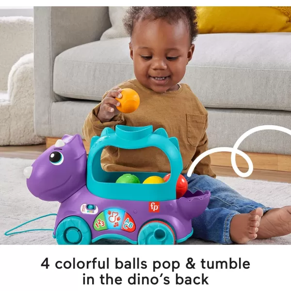 FisherPrice Toddler Learning Toy Poppin Triceratops Dinosaur PullAlong Ball Popper With Smart Stages For Ages 1 YearsFisherPrice Toddler Learning Toy Poppin Triceratops Dinosaur PullAlong Ball Popper With Smart Stages For Ages 1 Years